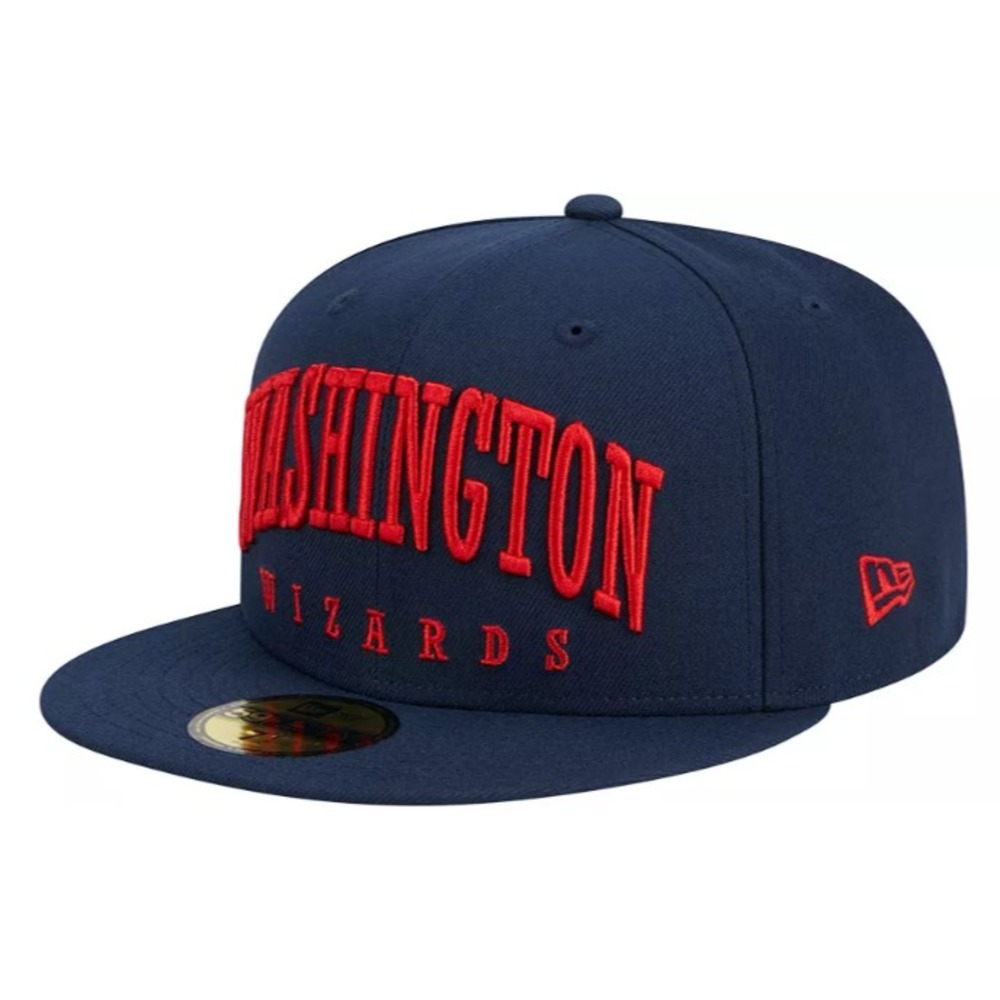 New Era Washington Wizards Text Wordmark NBA 59Fifty Fitted Hat 7 1/8 New